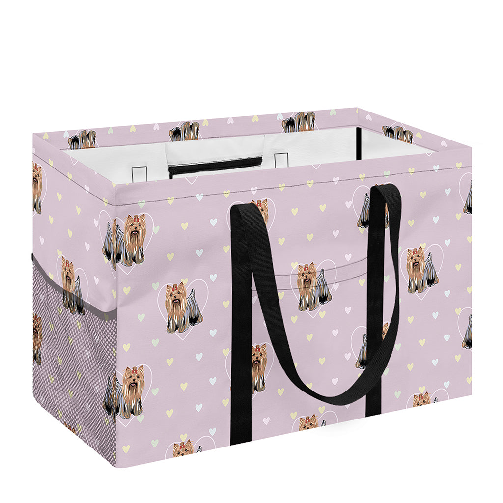 Cute Yorkshire Terrier Pattern Print Utility Tote Bag