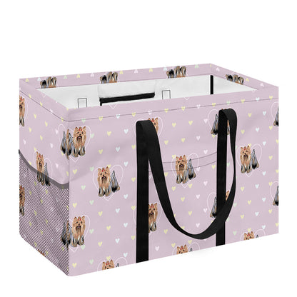 Cute Yorkshire Terrier Pattern Print Utility Tote Bag
