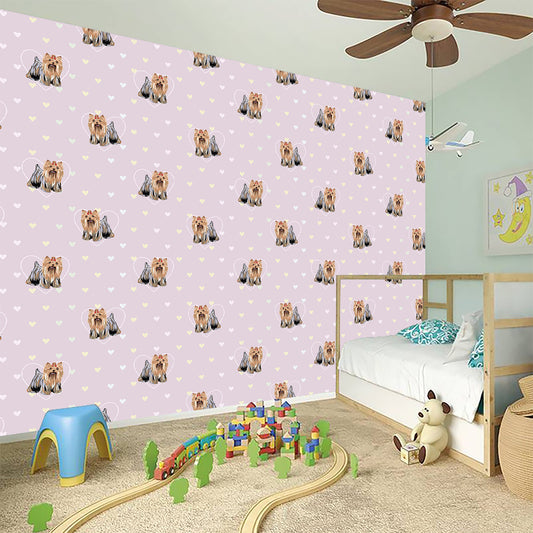 Cute Yorkshire Terrier Pattern Print Wall Sticker