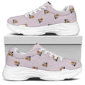 Cute Yorkshire Terrier Pattern Print White Chunky Shoes