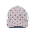 Cute Yorkshire Terrier Pattern Print White Mesh Trucker Hat