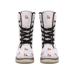 Cute Yorkshire Terrier Pattern Print Winter Boots