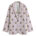 Cute Yorkshire Terrier Pattern Print Women's Cotton Blazer