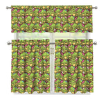 Cute Zombie Pattern Print 3 Piece Kitchen Curtains