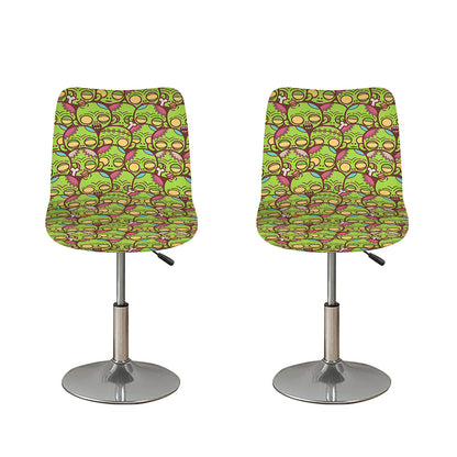 Cute Zombie Pattern Print Bar Stool Covers