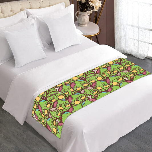 Cute Zombie Pattern Print Bed Runner