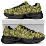 Cute Zombie Pattern Print Black Chunky Shoes