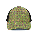 Cute Zombie Pattern Print Black Mesh Trucker Hat