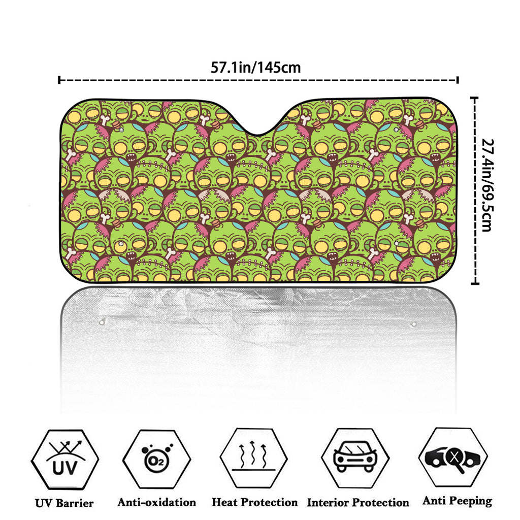Cute Zombie Pattern Print Car Windshield Sun Shade