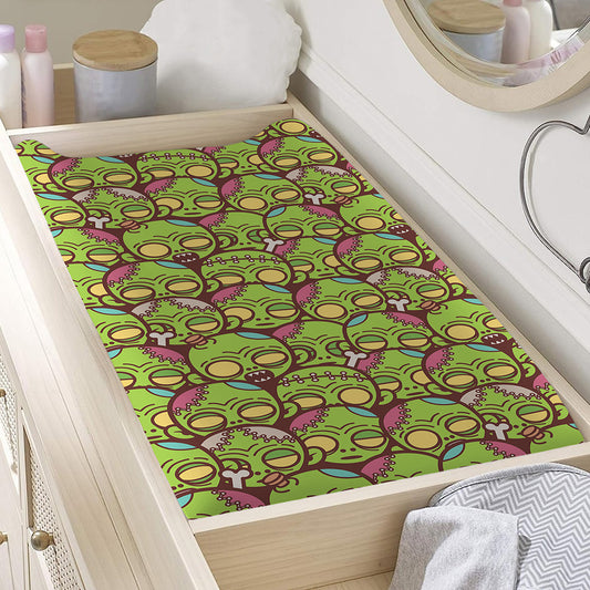 Cute Zombie Pattern Print Changing Pad Cover