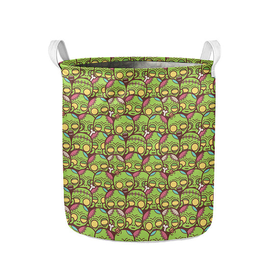 Cute Zombie Pattern Print Collapsible Laundry Basket