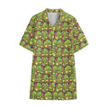 Cute Zombie Pattern Print Cotton Hawaiian Shirt