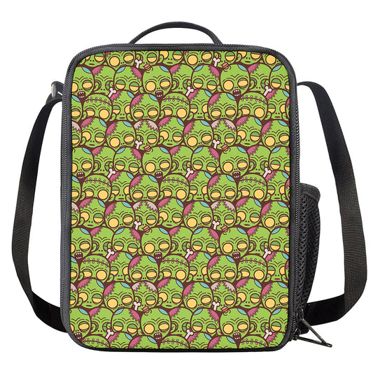 Cute Zombie Pattern Print Crossbody Lunch Bag