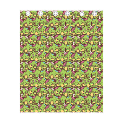 Cute Zombie Pattern Print Curtain