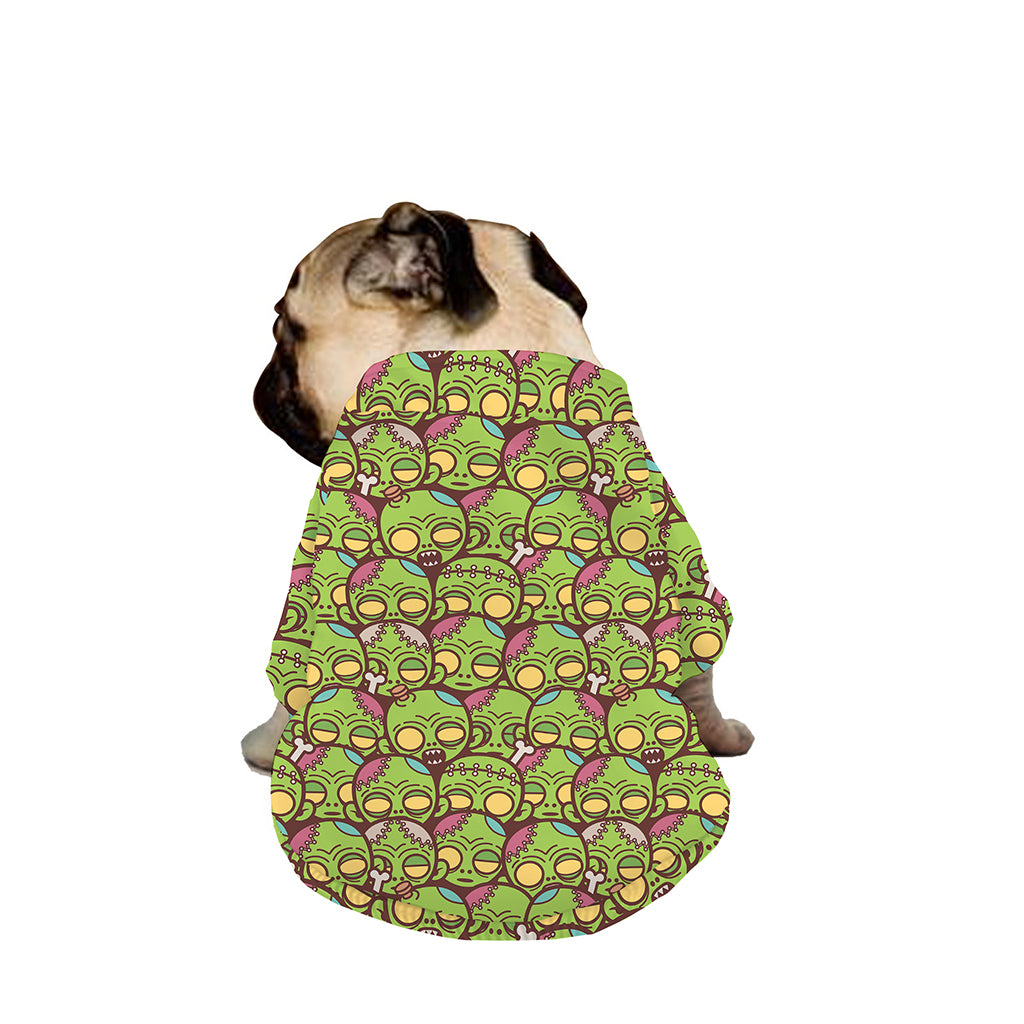 Cute Zombie Pattern Print Dog Zip Up Jacket