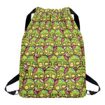 Cute Zombie Pattern Print Drawstring Backpack
