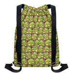 Cute Zombie Pattern Print Drawstring Backpack