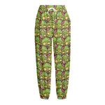 Cute Zombie Pattern Print Fleece Lined Knit Pants