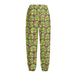 Cute Zombie Pattern Print Fleece Lined Knit Pants