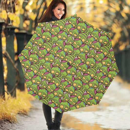 Cute Zombie Pattern Print Foldable Umbrella