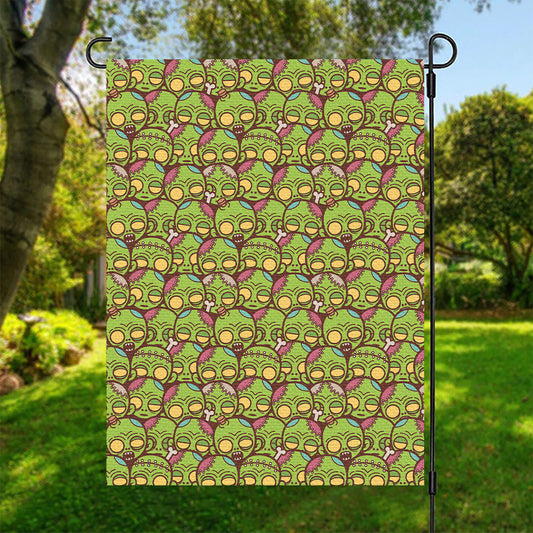 Cute Zombie Pattern Print Garden Flag