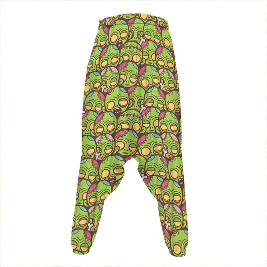 Cute Zombie Pattern Print Hammer Pants