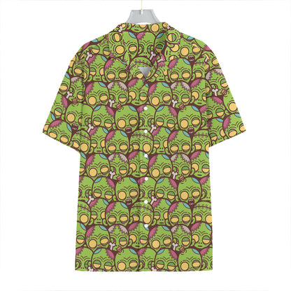 Cute Zombie Pattern Print Hawaiian Shirt