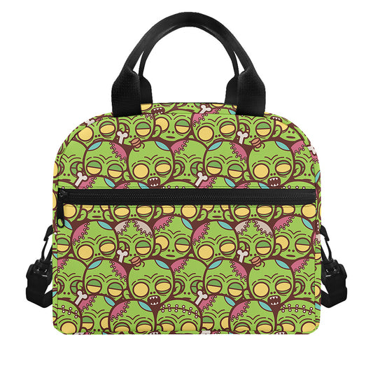 Cute Zombie Pattern Print Insulated Lunch Bag