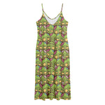 Cute Zombie Pattern Print Jersey Midi Cami Dress