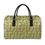 Cute Zombie Pattern Print Leather Duffle Bag