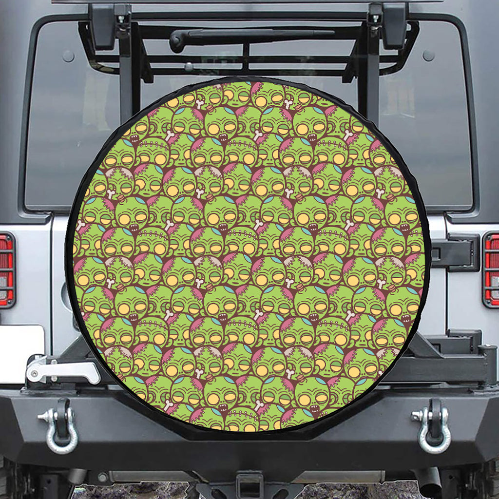 Cute Zombie Pattern Print Leather Spare Tire Cover