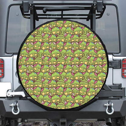 Cute Zombie Pattern Print Leather Spare Tire Cover
