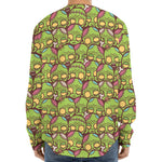 Cute Zombie Pattern Print Long Sleeve Baseball Jersey