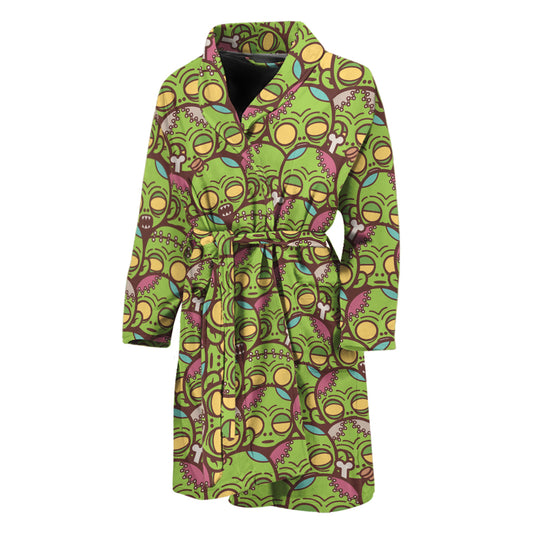 Cute Zombie Pattern Print Men's Bathrobe