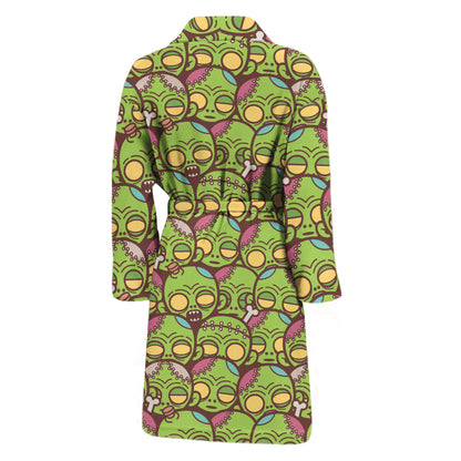 Cute Zombie Pattern Print Men's Bathrobe