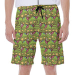 Cute Zombie Pattern Print Men's Beach Shorts