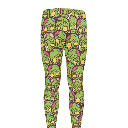 Cute Zombie Pattern Print Men's leggings