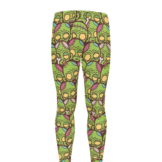 Cute Zombie Pattern Print Men's leggings
