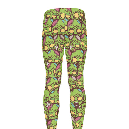 Cute Zombie Pattern Print Men's leggings