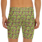 Cute Zombie Pattern Print Men's Long Boxer Briefs
