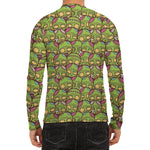 Cute Zombie Pattern Print Men's Long Sleeve Rash Guard