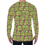 Cute Zombie Pattern Print Men's Long Sleeve T-Shirt