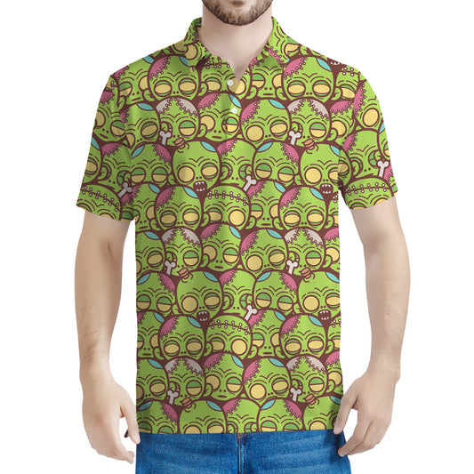 Cute Zombie Pattern Print Men's Polo Shirt