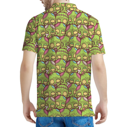 Cute Zombie Pattern Print Men's Polo Shirt