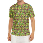 Cute Zombie Pattern Print Men's Short Sleeve Rash Guard