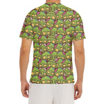 Cute Zombie Pattern Print Men's Short Sleeve Rash Guard