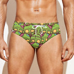 Cute Zombie Pattern Print Men's Swim Briefs