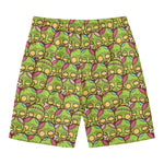 Cute Zombie Pattern Print Men's Swim Trunks