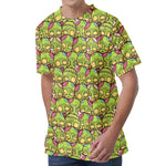 Cute Zombie Pattern Print Men's Velvet T-Shirt