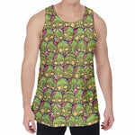 Cute Zombie Pattern Print Men's Velvet Tank Top